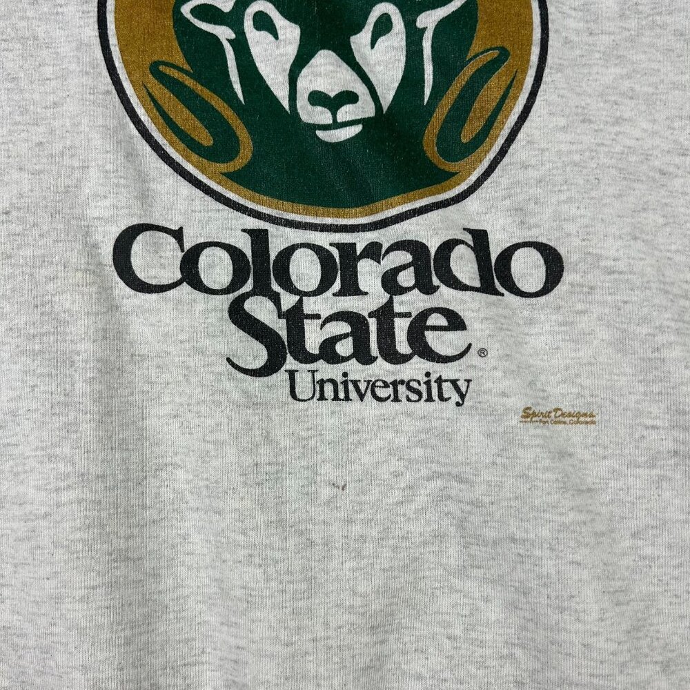Colorado State Rams Vtg Crewneck Large‎ Sweatshirt 90s Gray Graphic Jumper - Picture 4 of 7